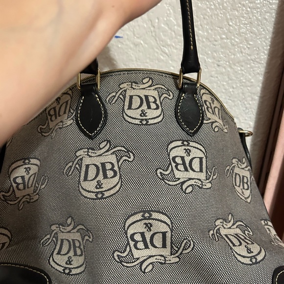 Dooney & Bourke Black and Cream Shoulder Bag with Monogram - Picture 3 of 5